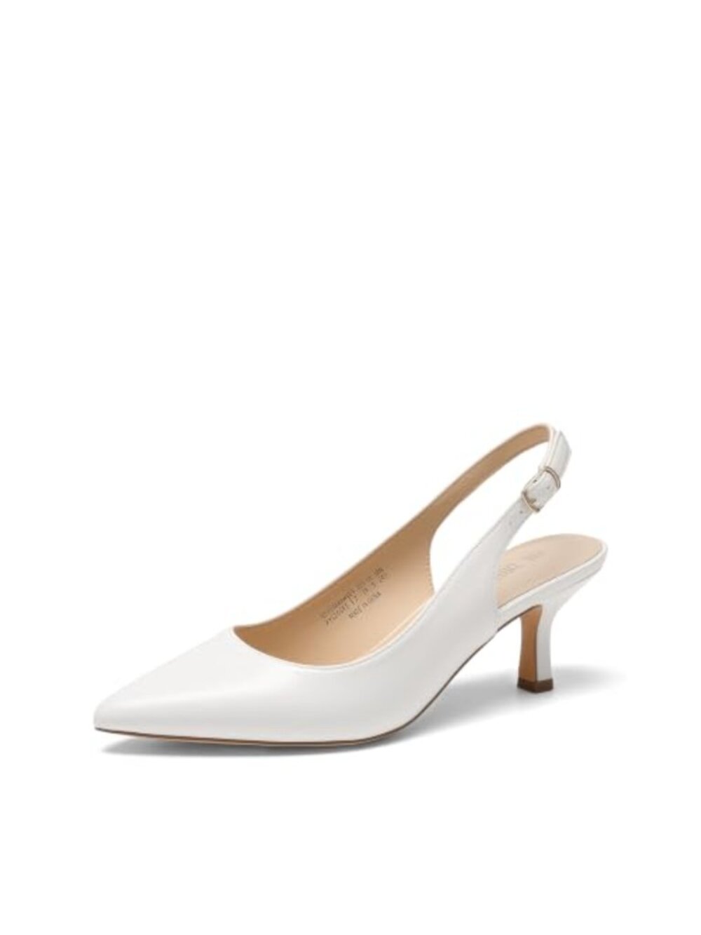 Slingback Kitten Heels Pumps Women's Pointed Toe Faux Leather 2.36-Inch